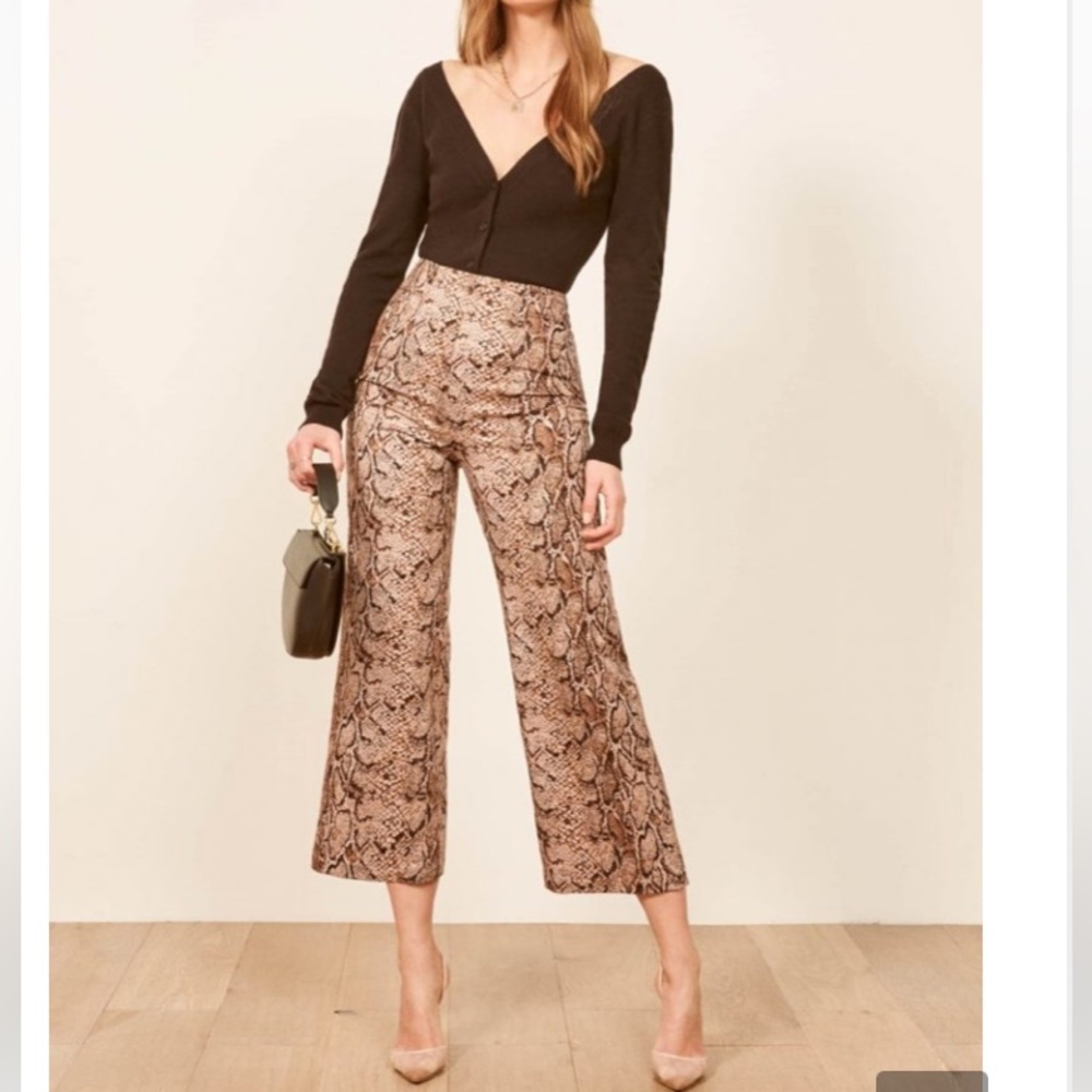 Reformation Marlon Pants in Snakeskin Size 2